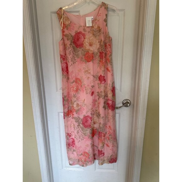 Vintage 90's Miss Dorby Pink Floral Sleeveless Maxi Dress And Jacket Size 12 - Picture 8 of 13